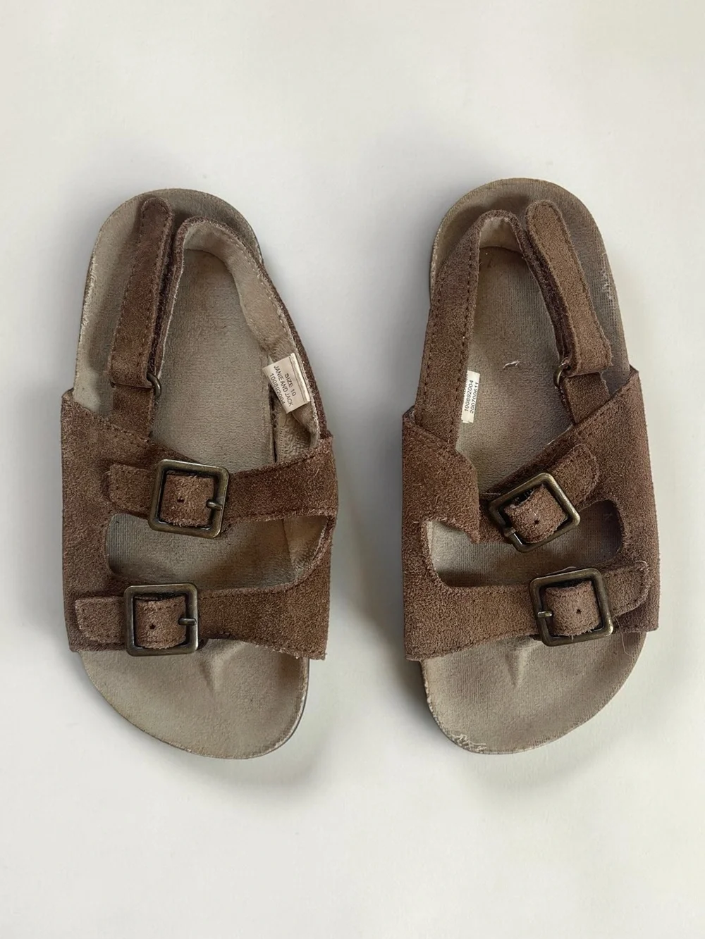 JANIE & JACK VGUC Genuine Leather Suede Buckle Strap Sandals